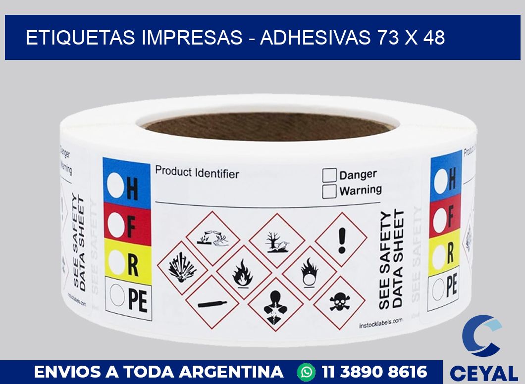 etiquetas impresas – Adhesivas 73 x 48
