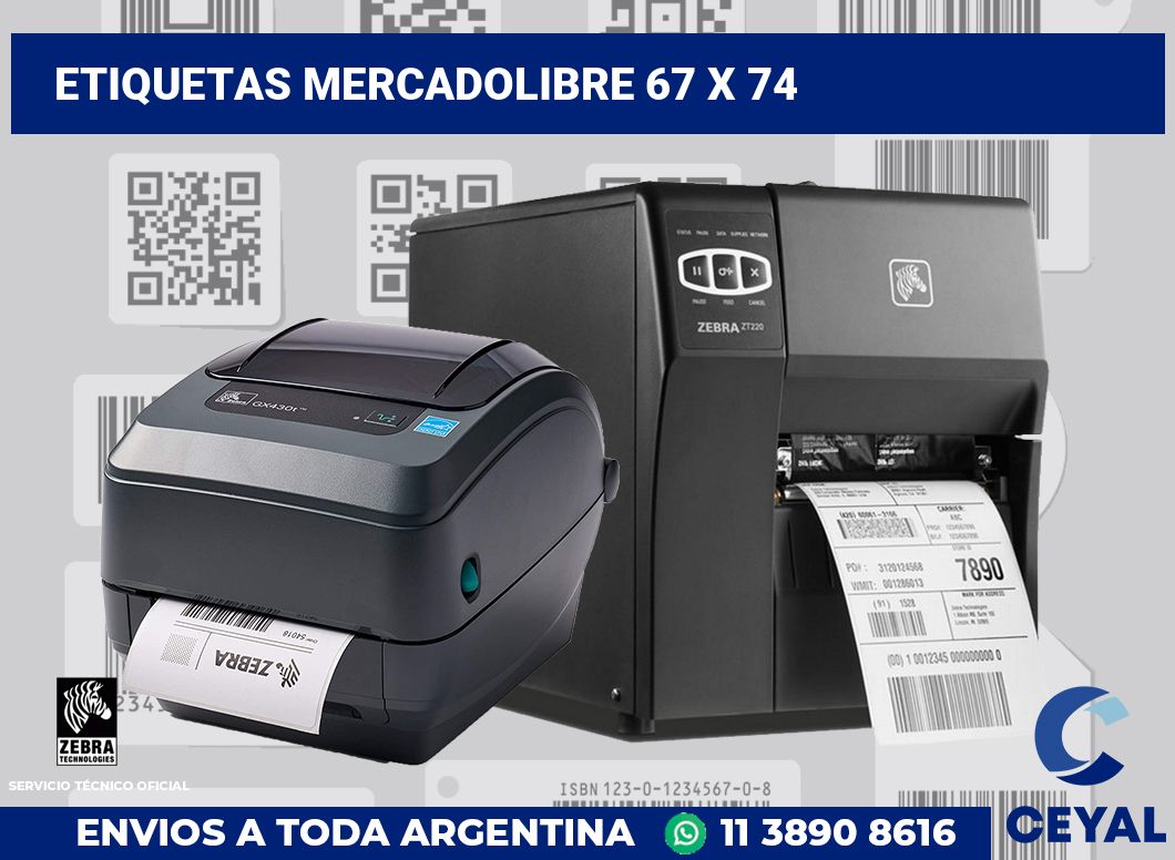 etiquetas mercadolibre 67 x 74