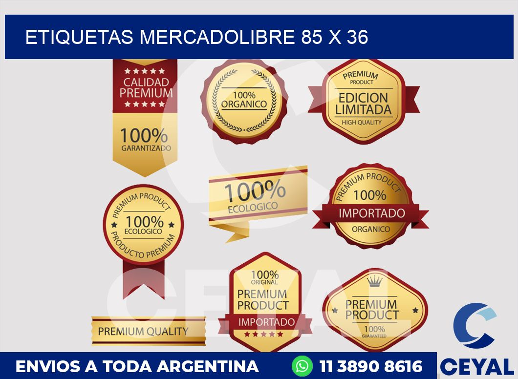 etiquetas mercadolibre 85 x 36