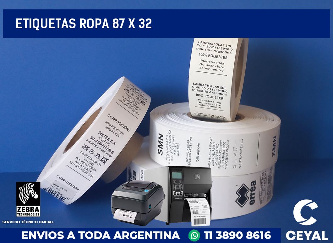 etiquetas ropa 87 x 32