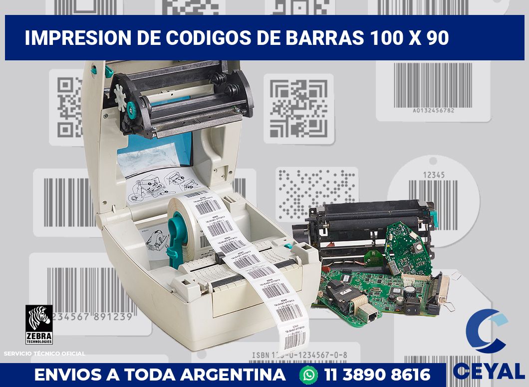 impresion de codigos de barras 100 x 90