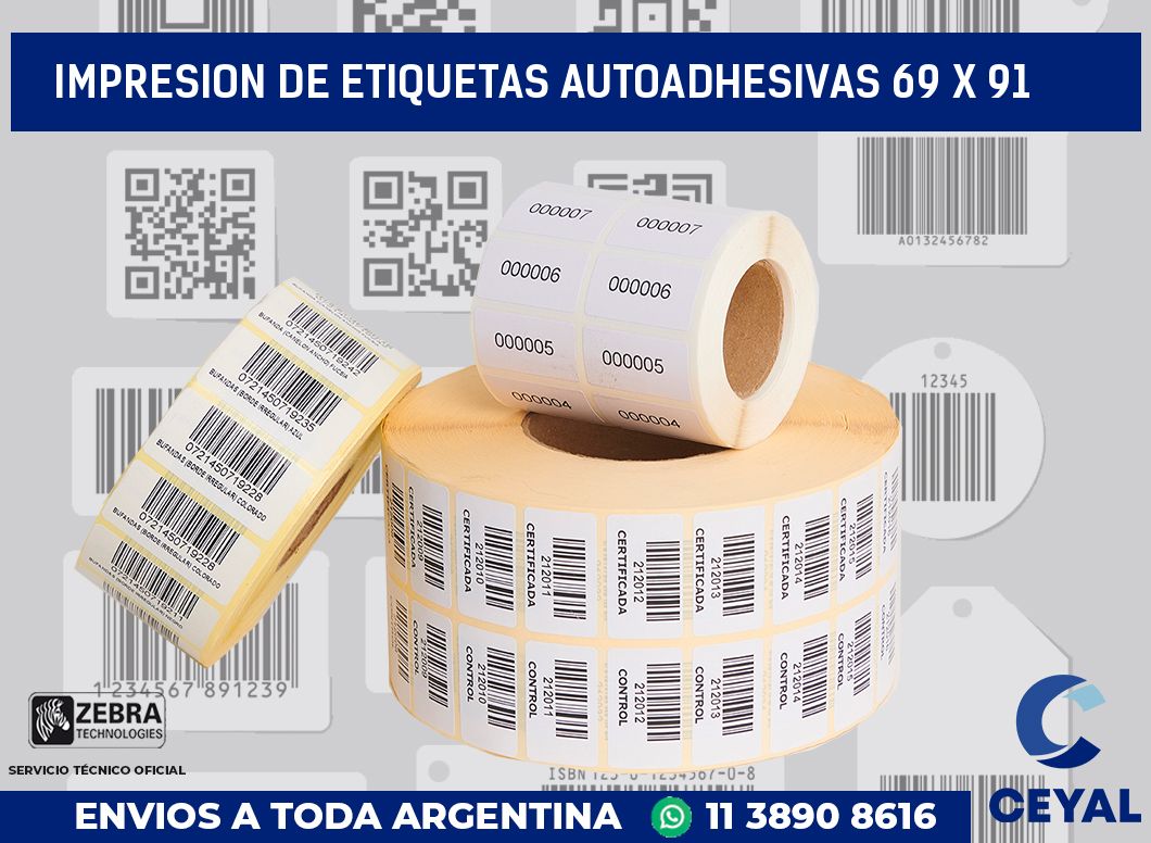 impresion de etiquetas autoadhesivas 69 x 91