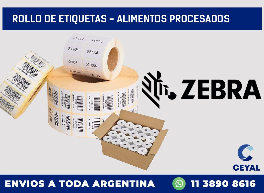 rollo de etiquetas – alimentos procesados