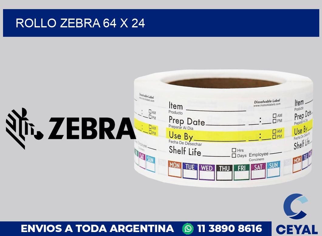 rollo zebra 64 x 24