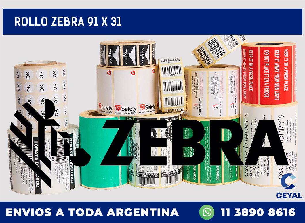 rollo zebra 91 x 31