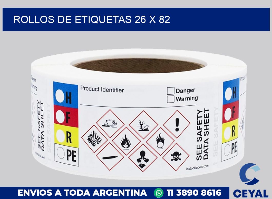 rollos de etiquetas 26 x 82