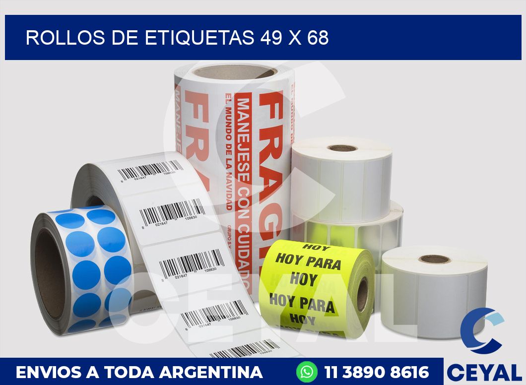 rollos de etiquetas 49 x 68