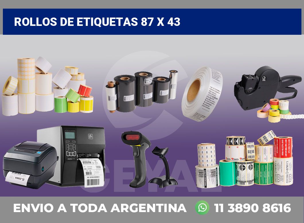 rollos de etiquetas 87 x 43