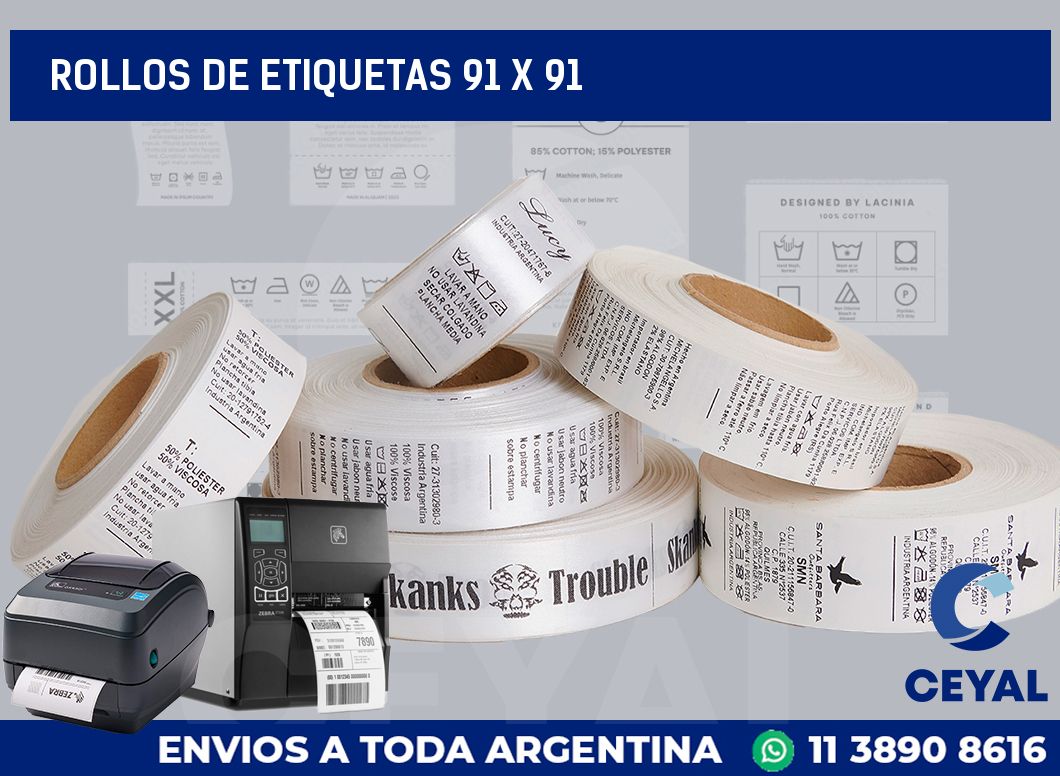 rollos de etiquetas 91 x 91