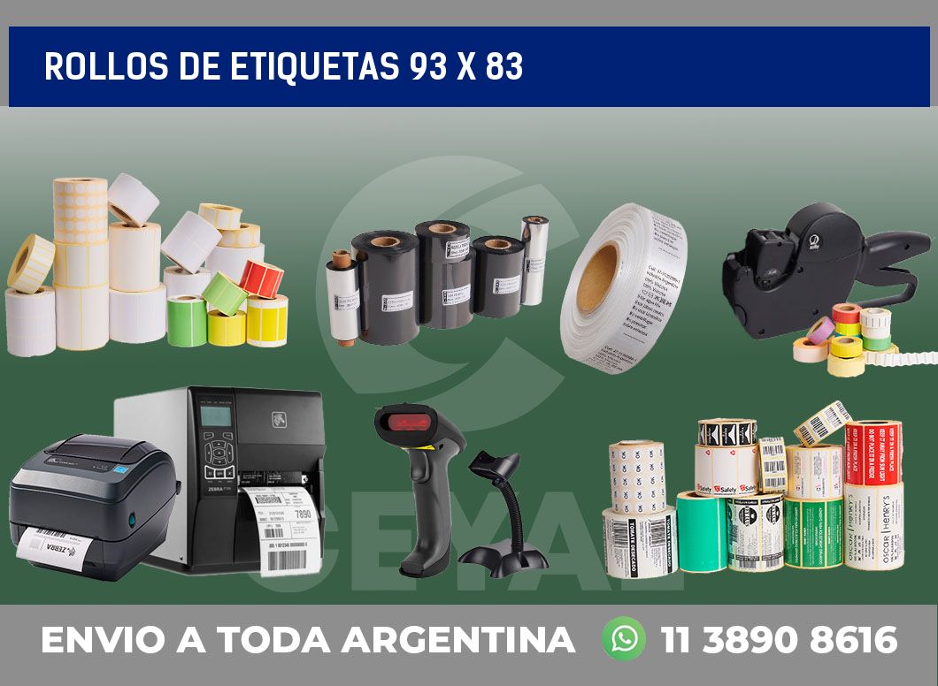 rollos de etiquetas 93 x 83