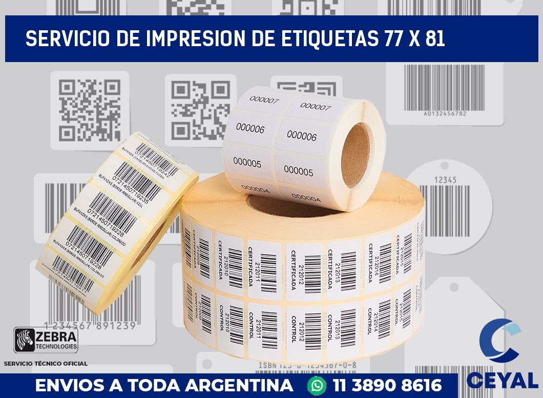 servicio de impresion de etiquetas 77 x 81