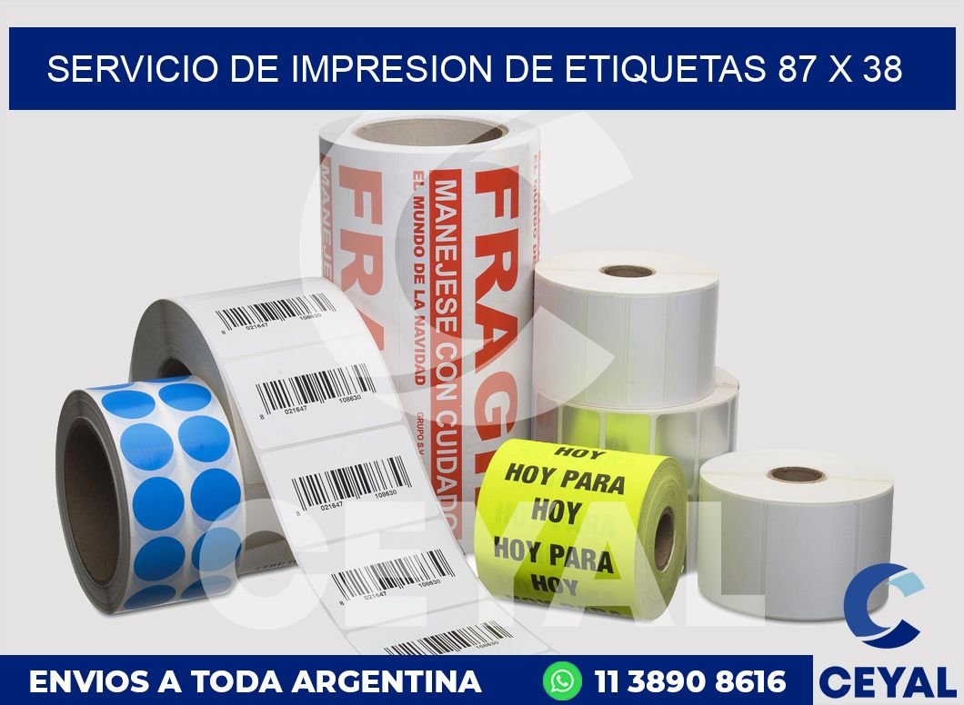servicio de impresion de etiquetas 87 x 38