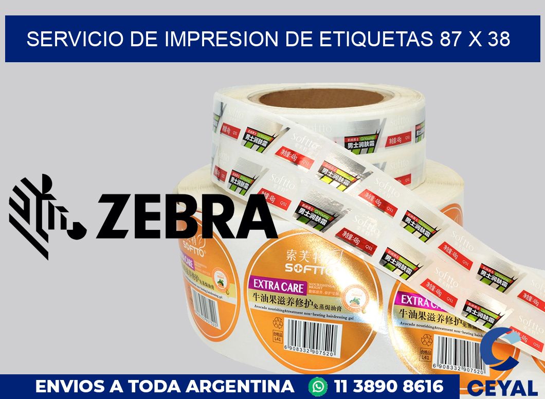 servicio de impresion de etiquetas 87 x 38