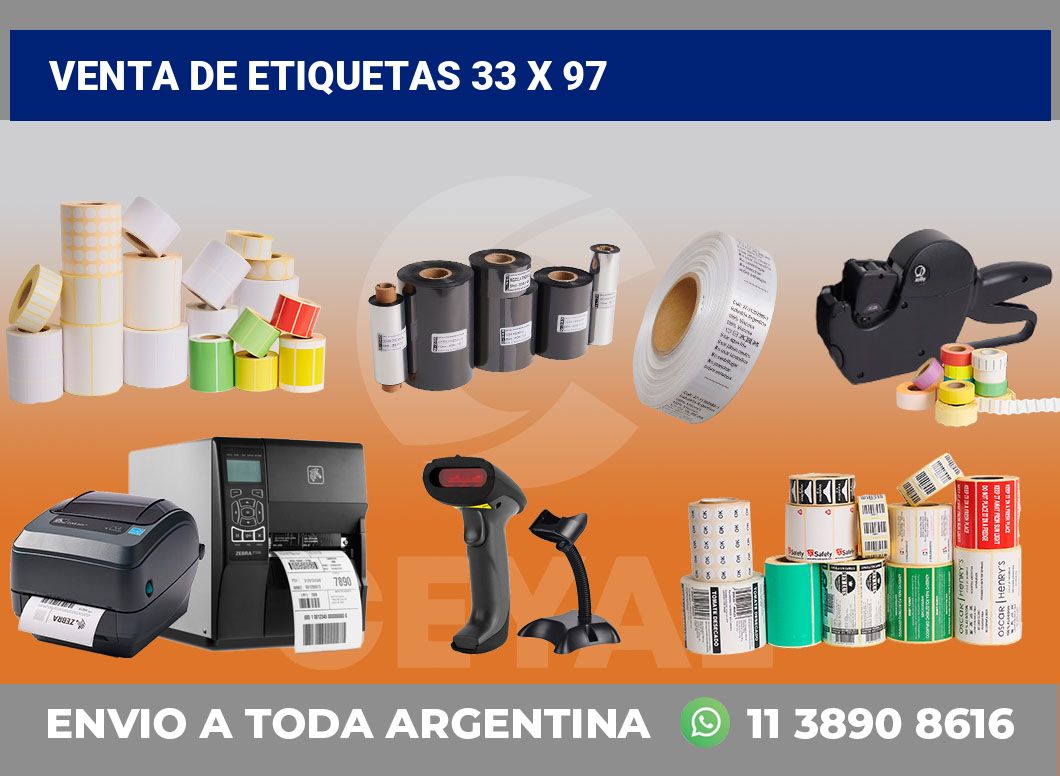 venta de etiquetas 33 x 97