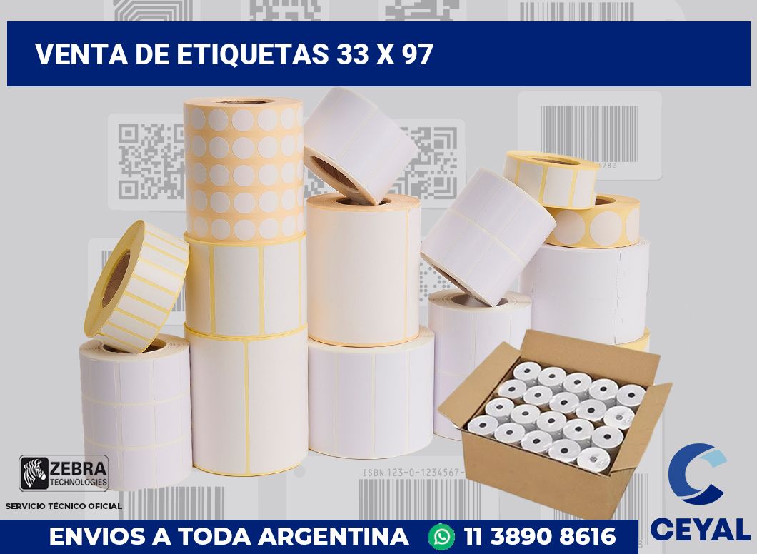 venta de etiquetas 33 x 97