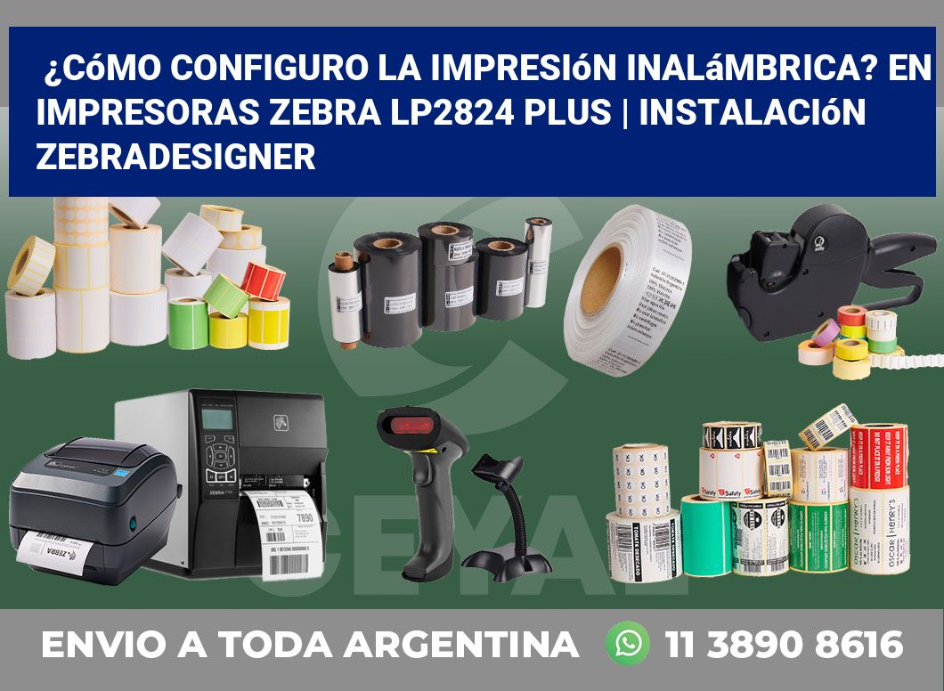 ¿Cómo configuro la impresión inalámbrica? En impresoras Zebra LP2824 Plus | Instalación ZebraDesigner
