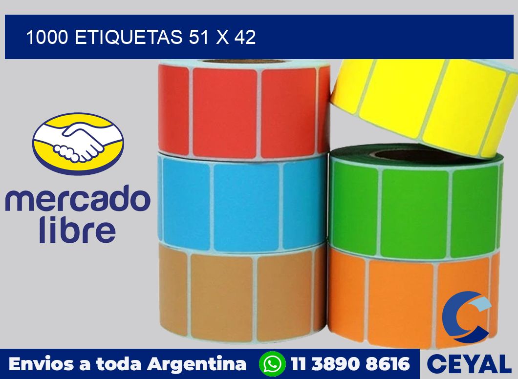 1000 etiquetas 51 x 42