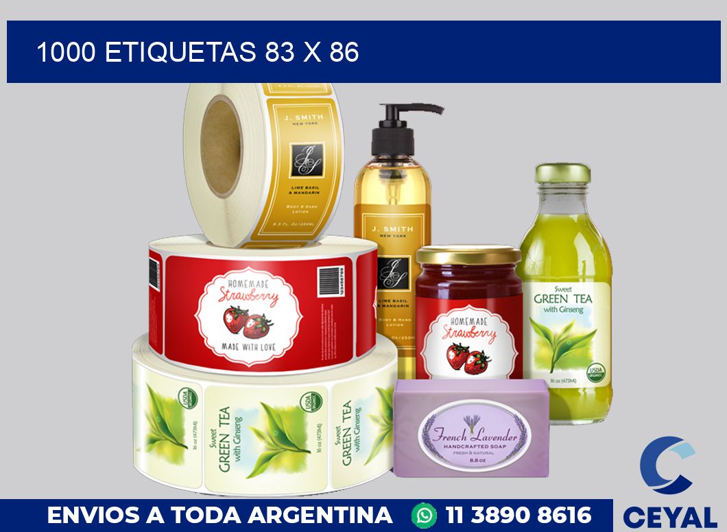 1000 etiquetas 83 x 86