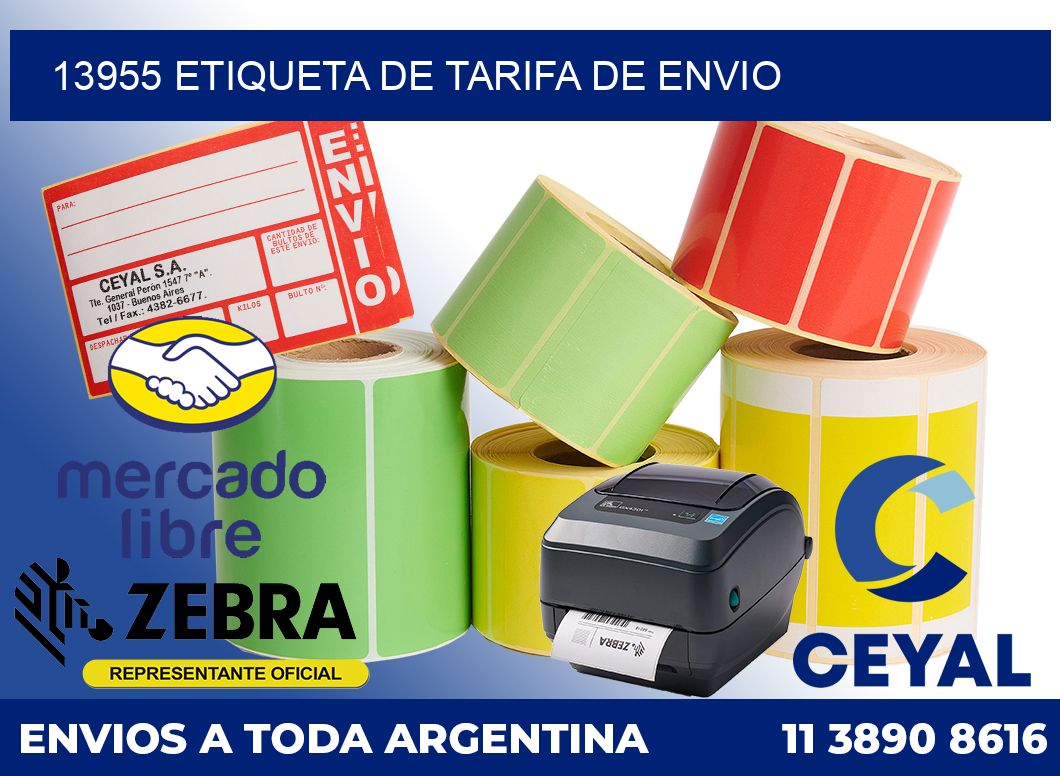 13955 Etiqueta de tarifa de envio