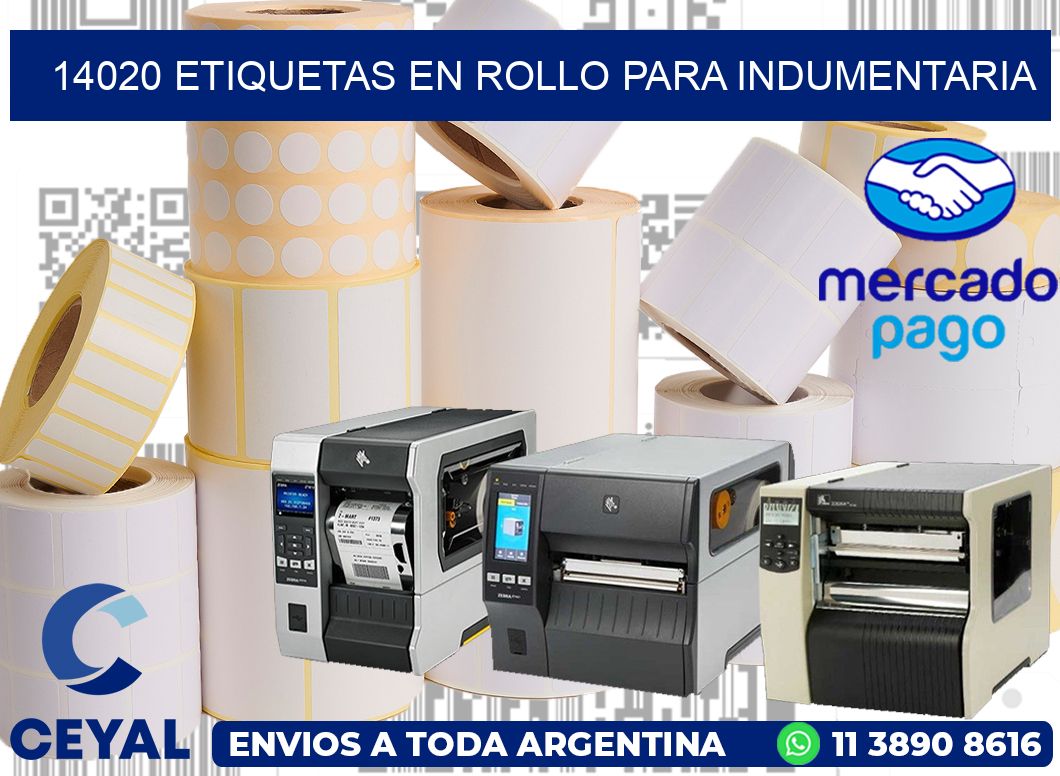14020 Etiquetas en rollo para indumentaria