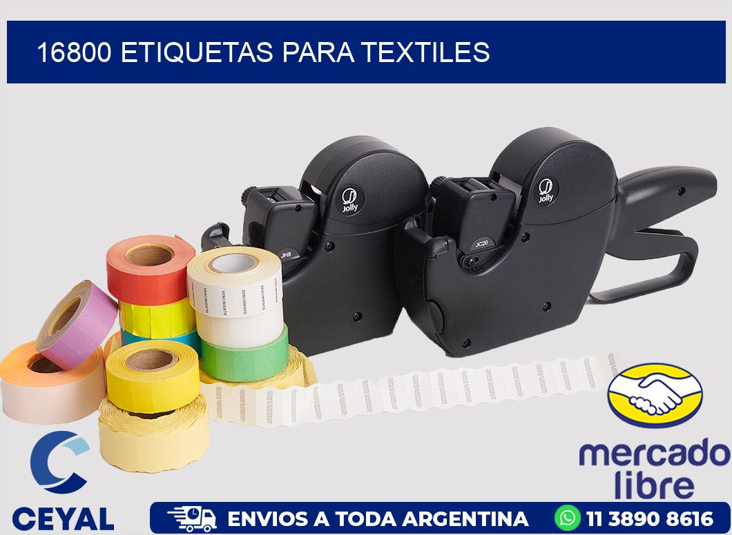 16800 etiquetas para textiles