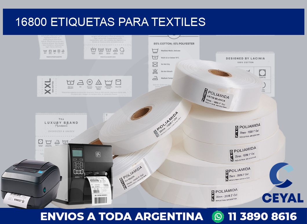 16800 etiquetas para textiles