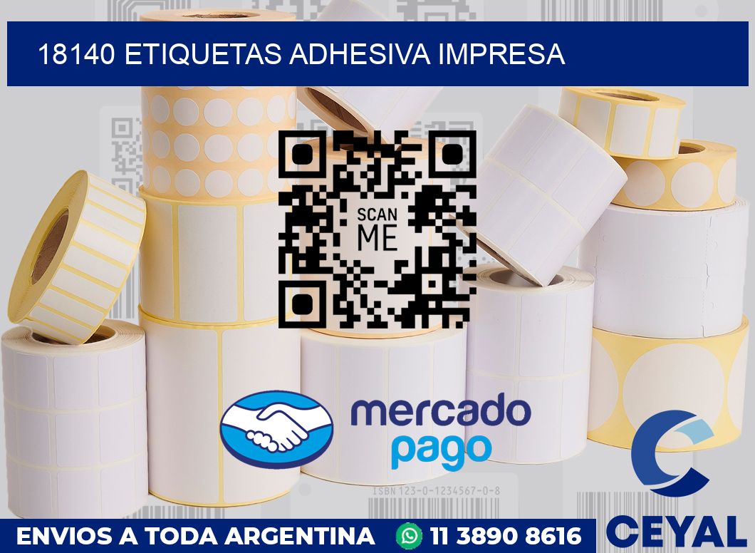 18140 etiquetas adhesiva impresa