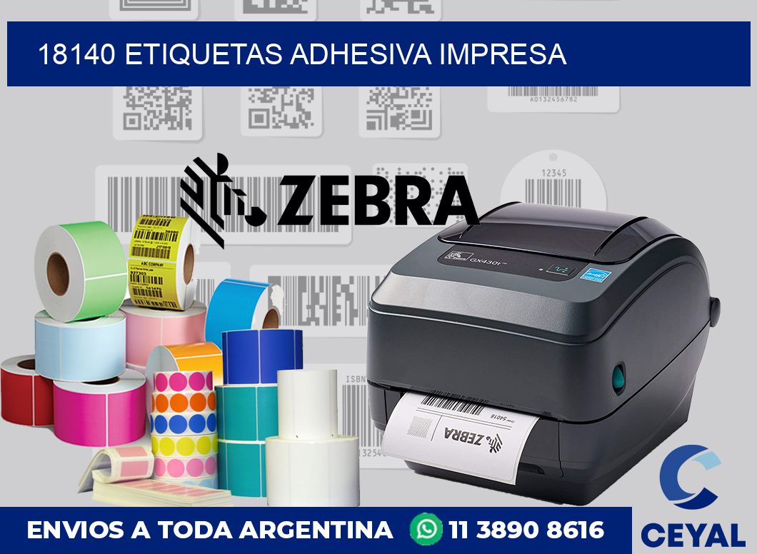 18140 etiquetas adhesiva impresa