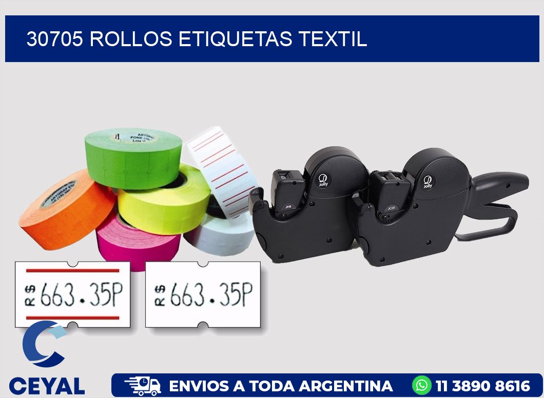 30705 rollos etiquetas textil
