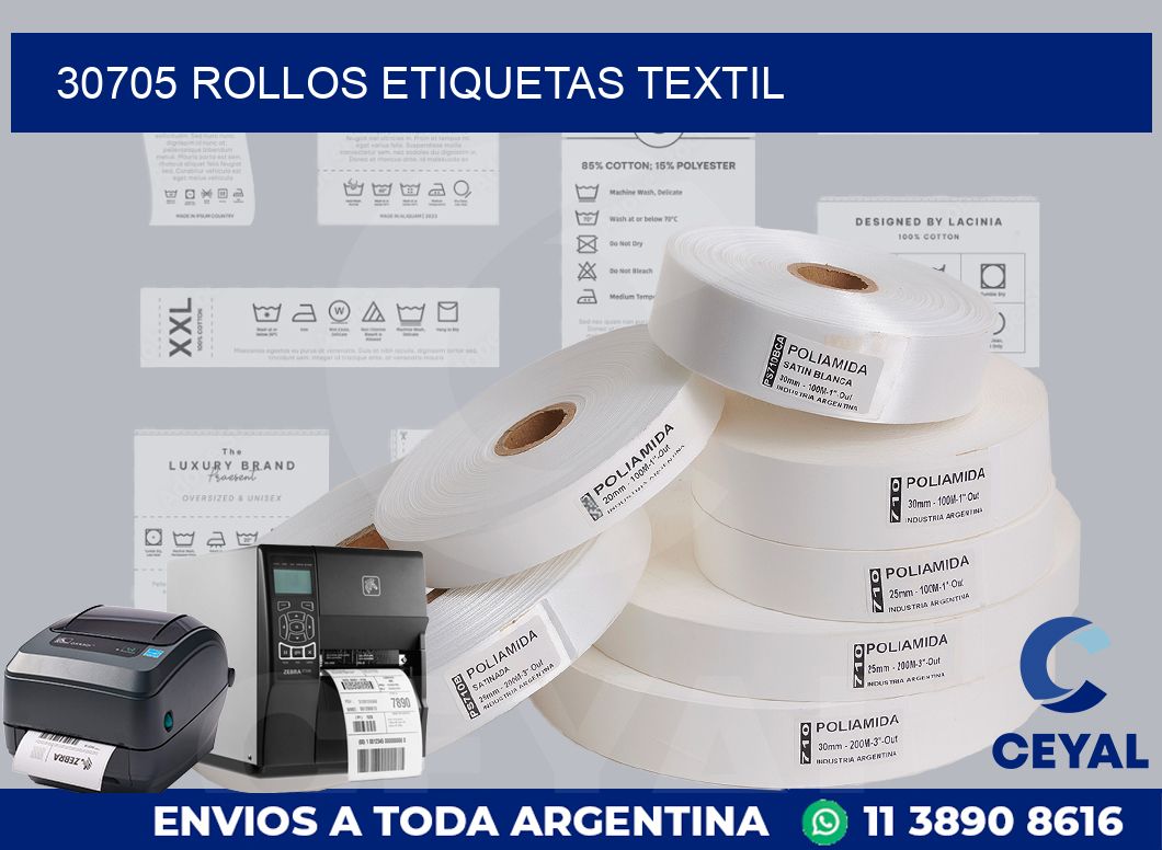 30705 rollos etiquetas textil
