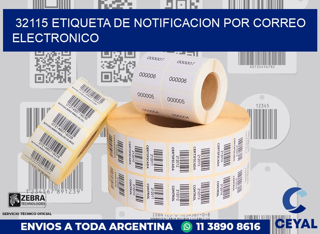 32115 Etiqueta de notificacion por correo electronico