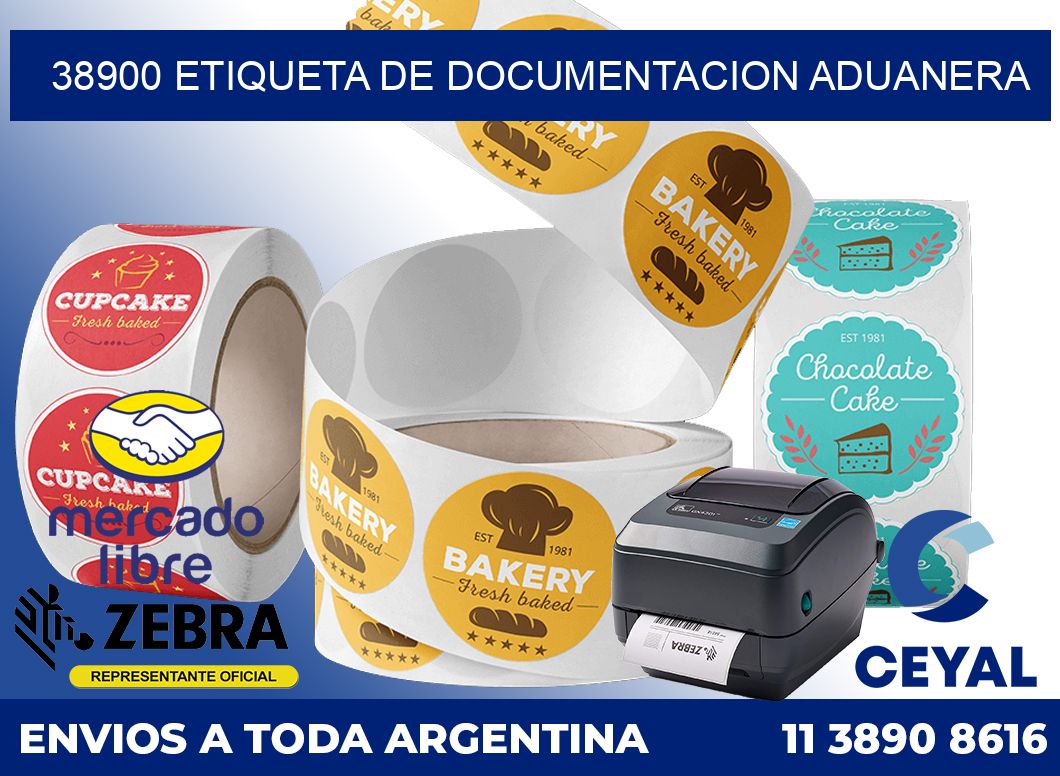 38900 Etiqueta de documentacion aduanera