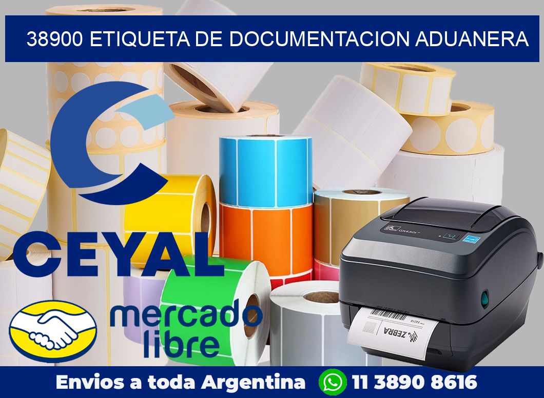 38900 Etiqueta de documentacion aduanera