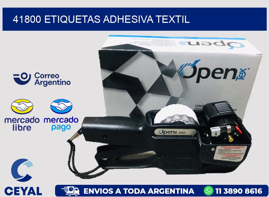 41800 etiquetas adhesiva textil