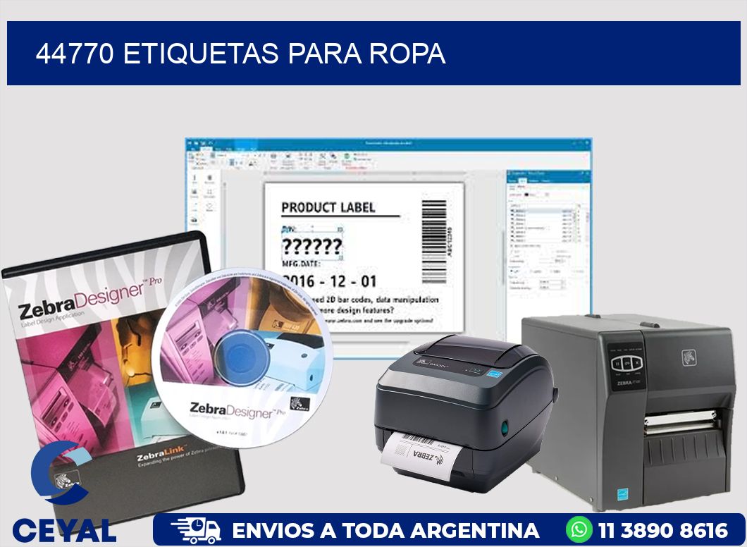 44770 Etiquetas para ropa