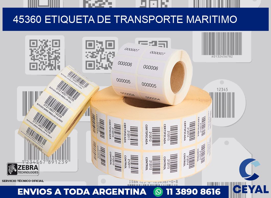 45360 Etiqueta de transporte maritimo