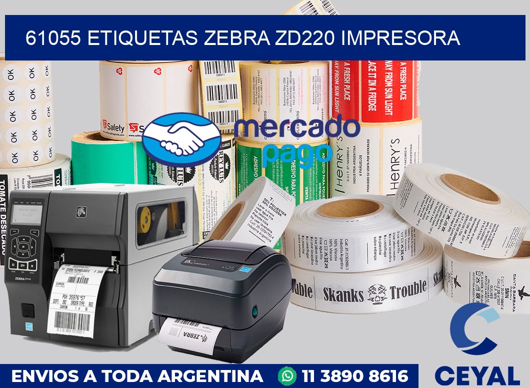 61055 etiquetas Zebra zd220 impresora
