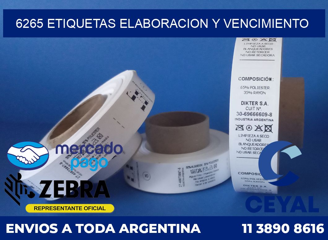 6265 Etiquetas elaboracion y vencimiento