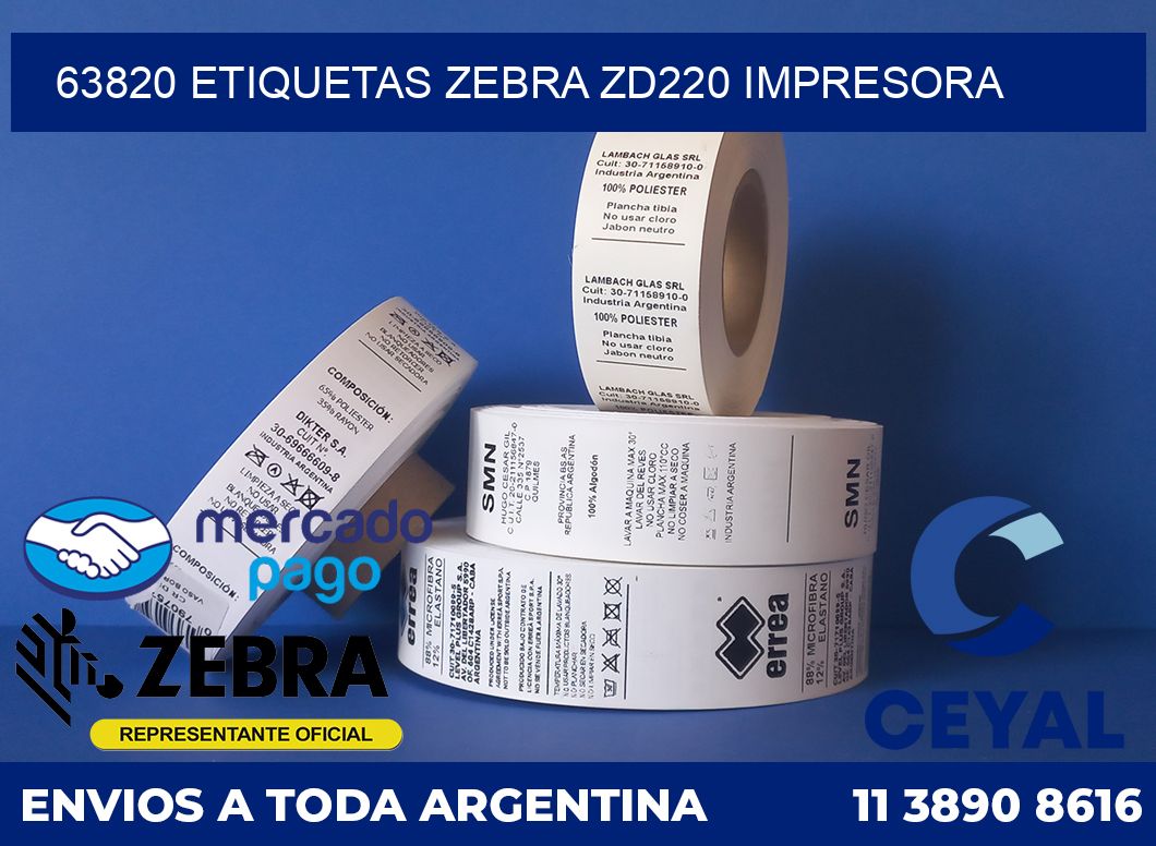 63820 etiquetas Zebra zd220 impresora