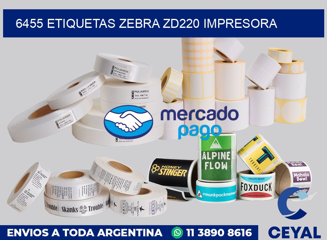 6455 etiquetas Zebra zd220 impresora