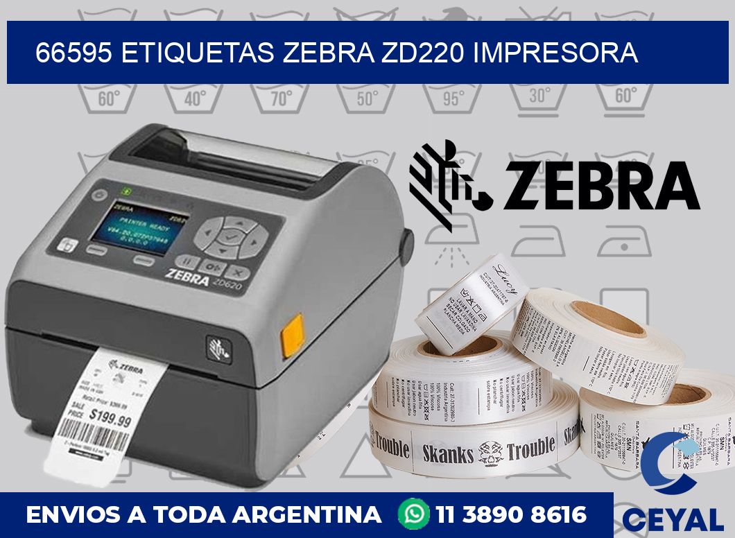 66595 etiquetas Zebra zd220 impresora
