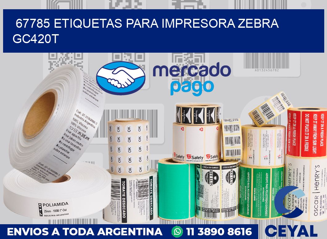 67785 etiquetas para impresora zebra GC420T