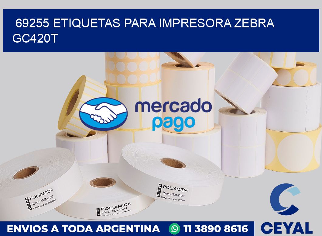 69255 etiquetas para impresora zebra GC420T