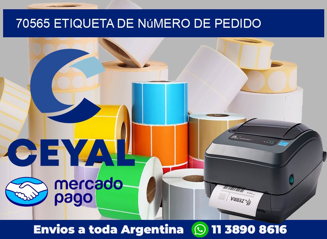 70565 Etiqueta de número de pedido