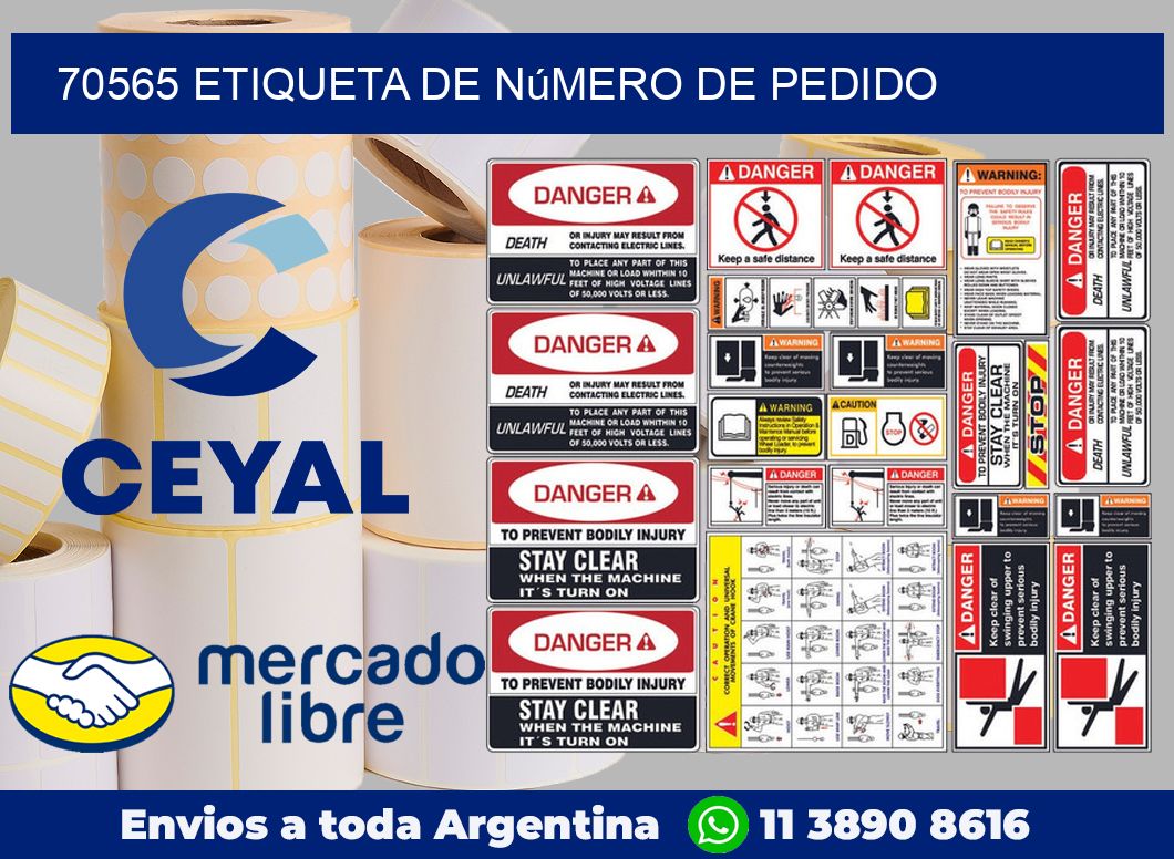 70565 Etiqueta de número de pedido