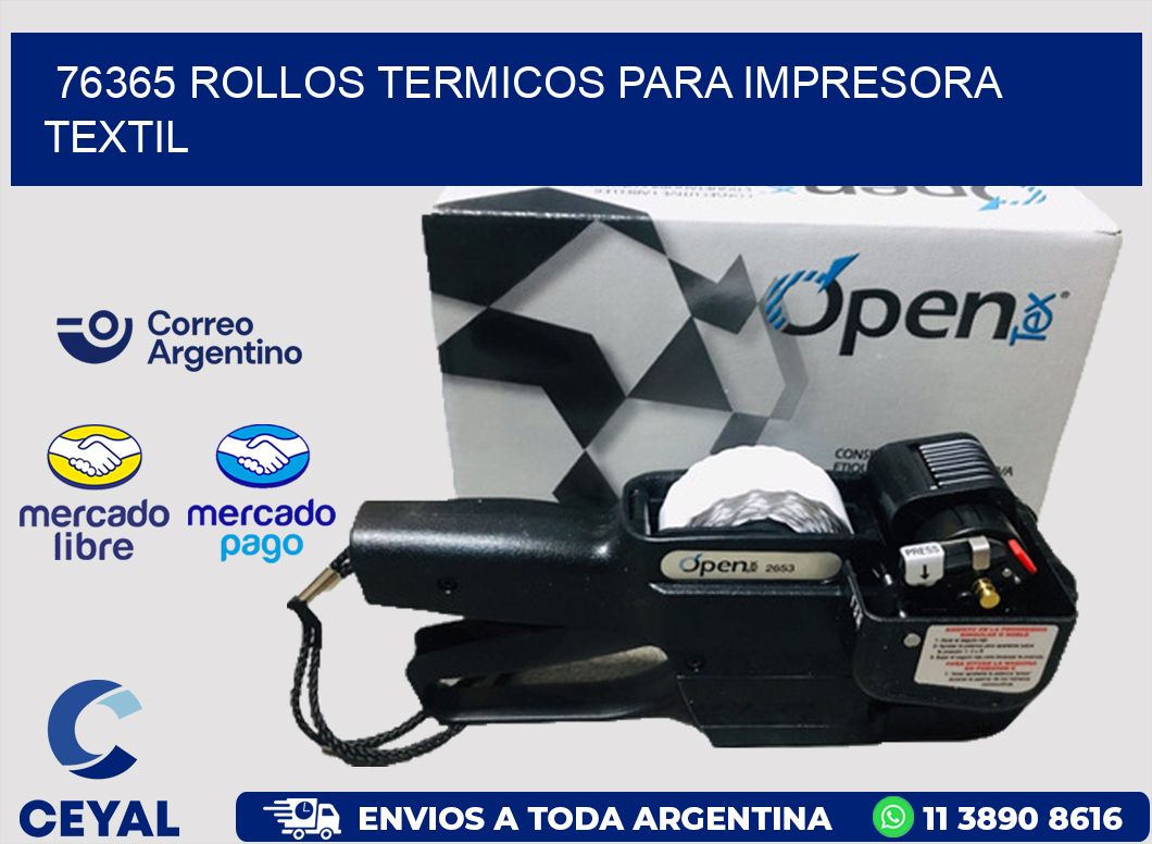 76365 rollos termicos para impresora textil