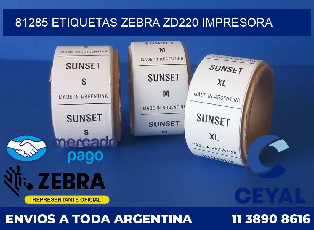 81285 etiquetas Zebra zd220 impresora