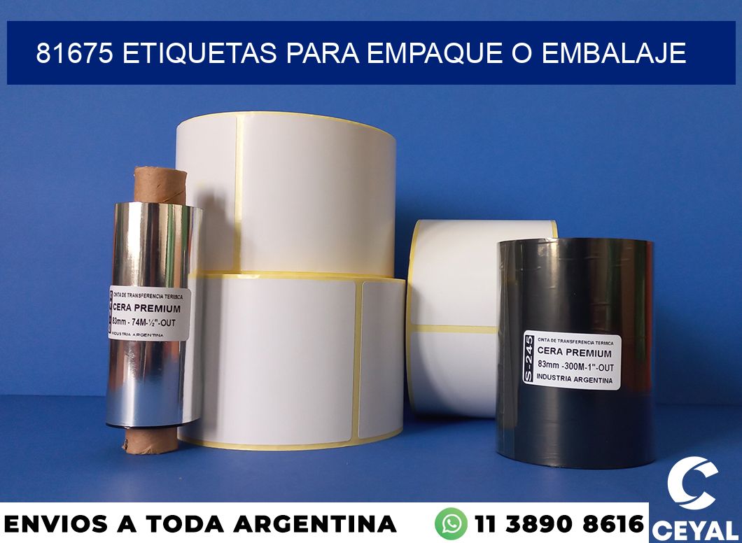 81675 etiquetas para empaque o embalaje