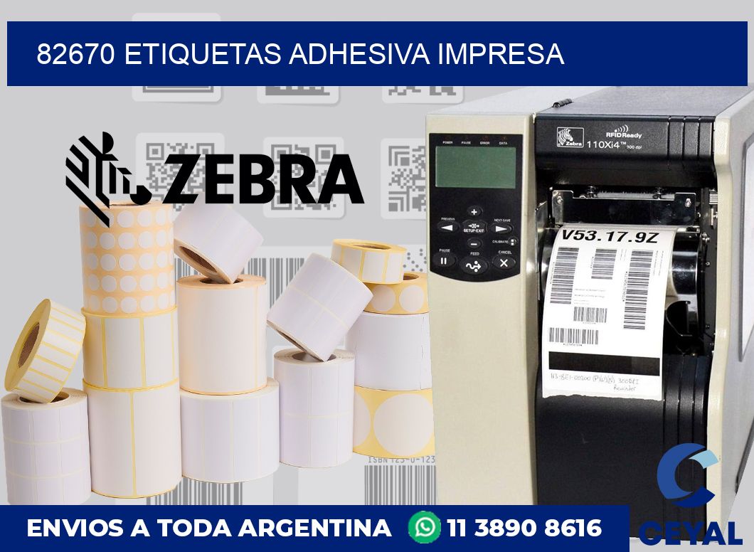82670 etiquetas adhesiva impresa