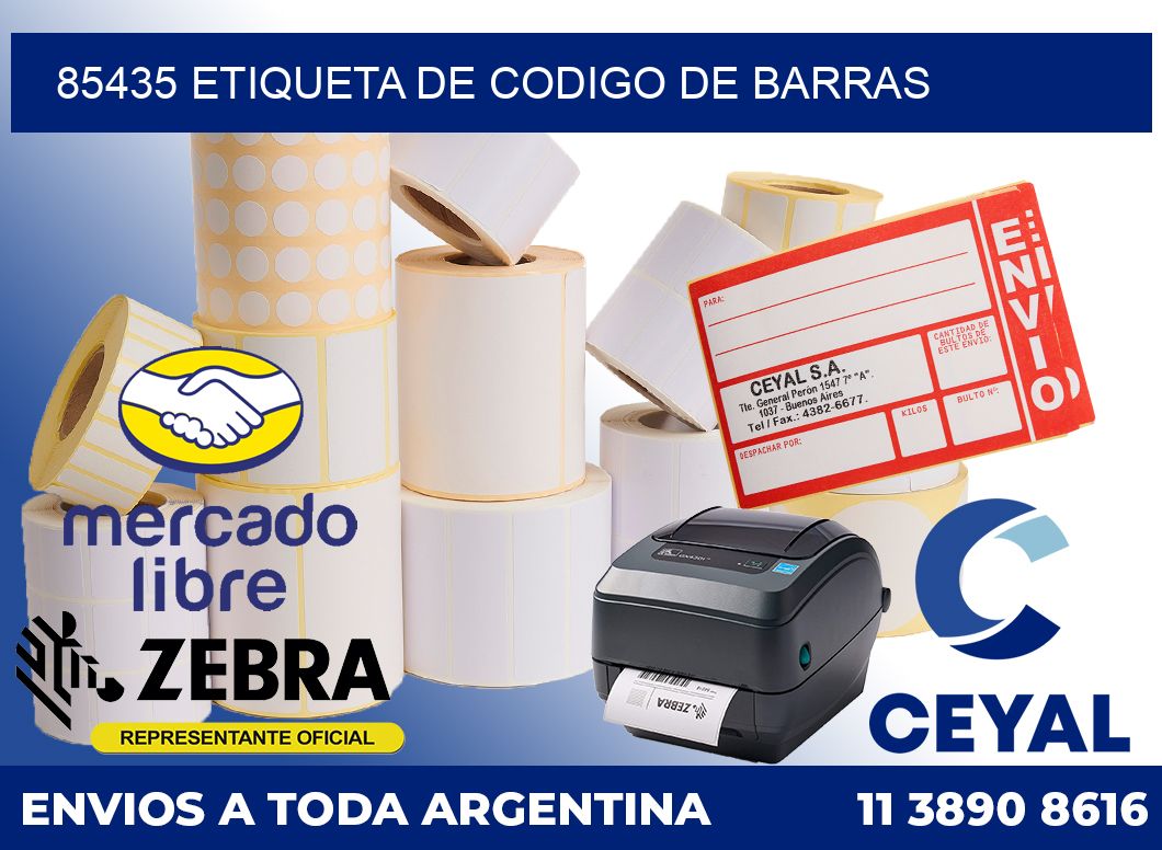 85435 Etiqueta de codigo de barras